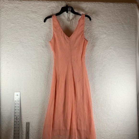 B.Smart A-Line Dress Y2K Women's 11/12 Peach V-Neck Lined Pullover 8021 - Picture 6 of 9